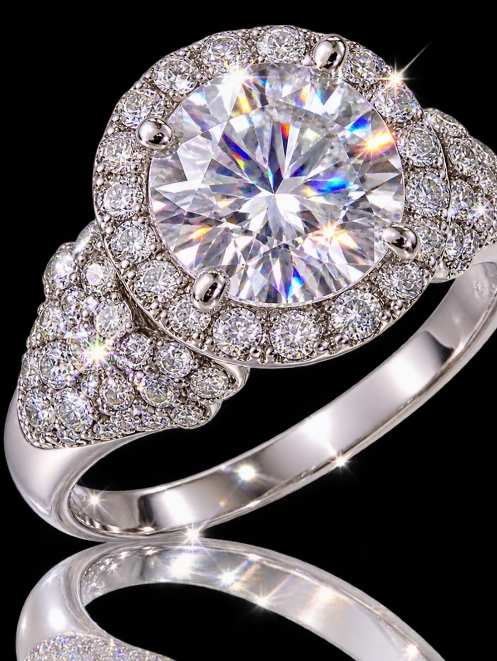 925 Sterling Silver Crystal Ring – Silver Color – Sparkling Statement Ring